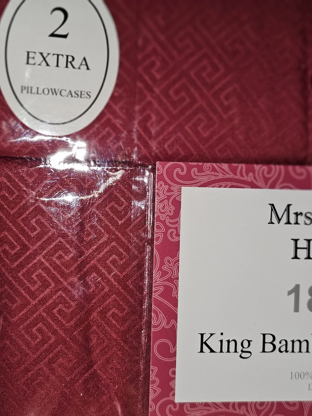Mrs Bella Home 1800 King 6-Piece Bamboo Sheet Set  Burgundy  16
